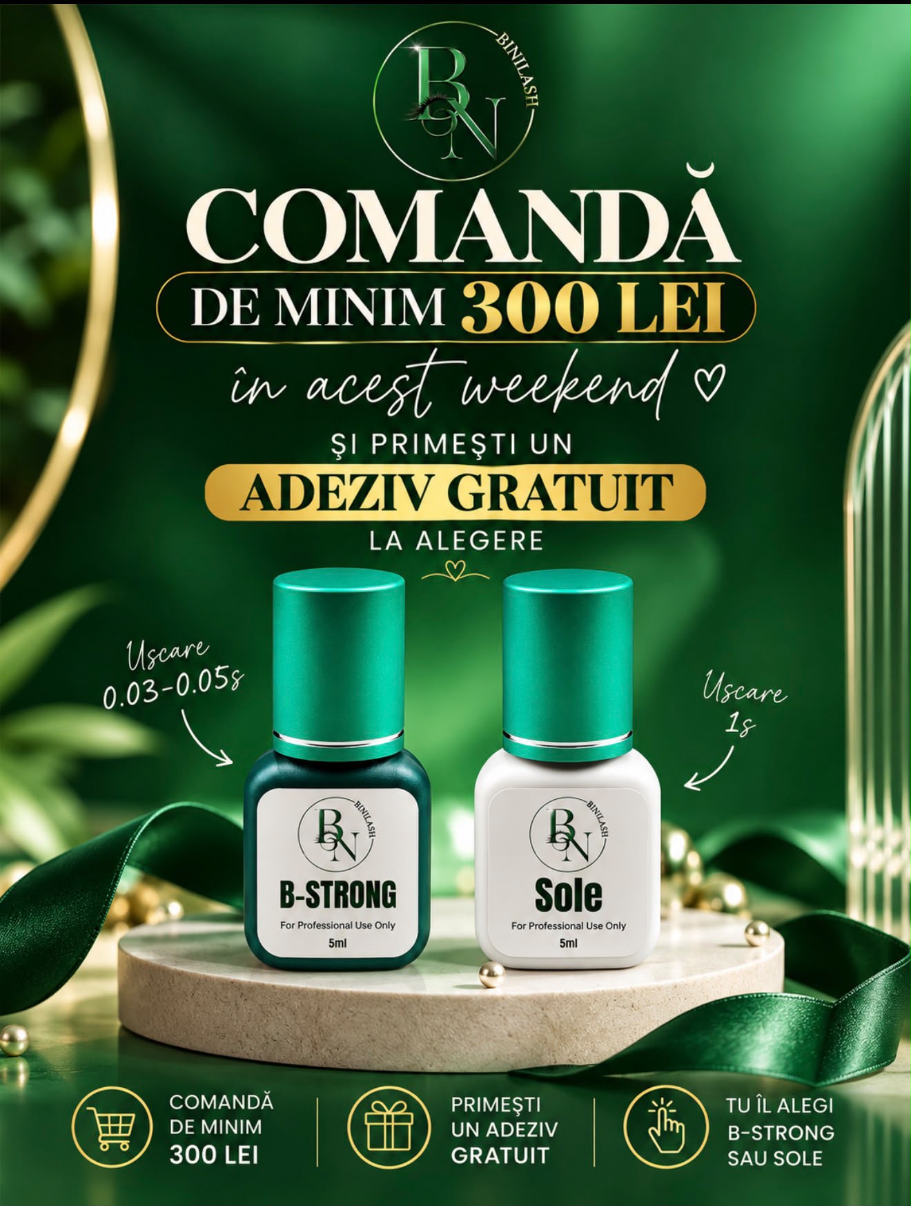 Promotie BiniLash - comanda minim 300 lei, primesti un adeziv gratuit la alegere